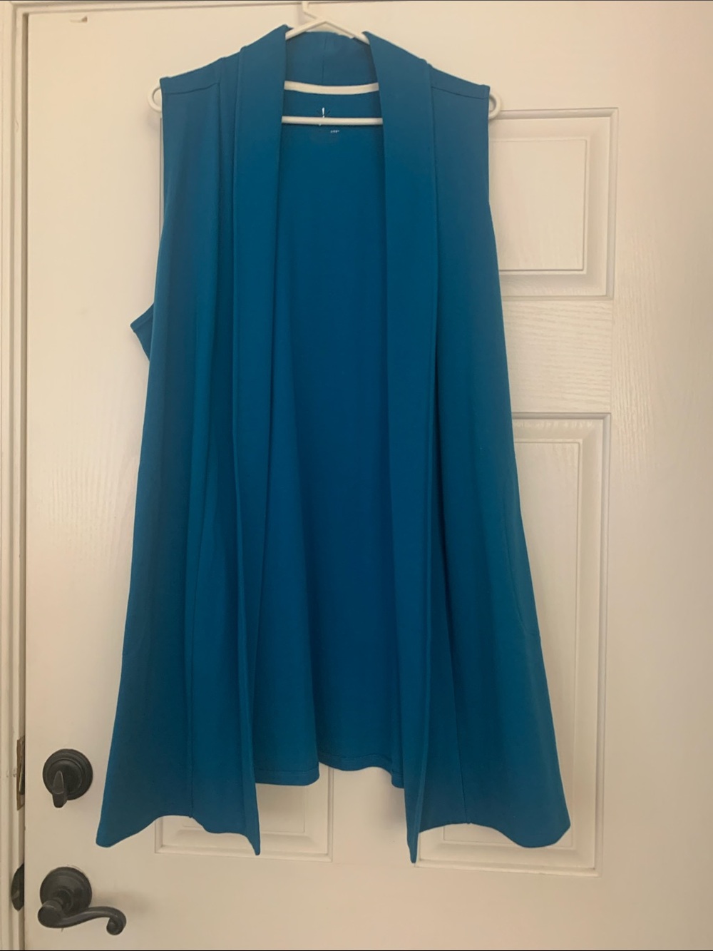 Isaac Mizrahi Blue/Teal Open-Front Sleeveless Vest Size 1X
